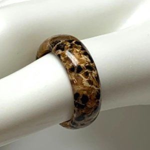 Peanut Wood Jasper Carved Band SZ 7
